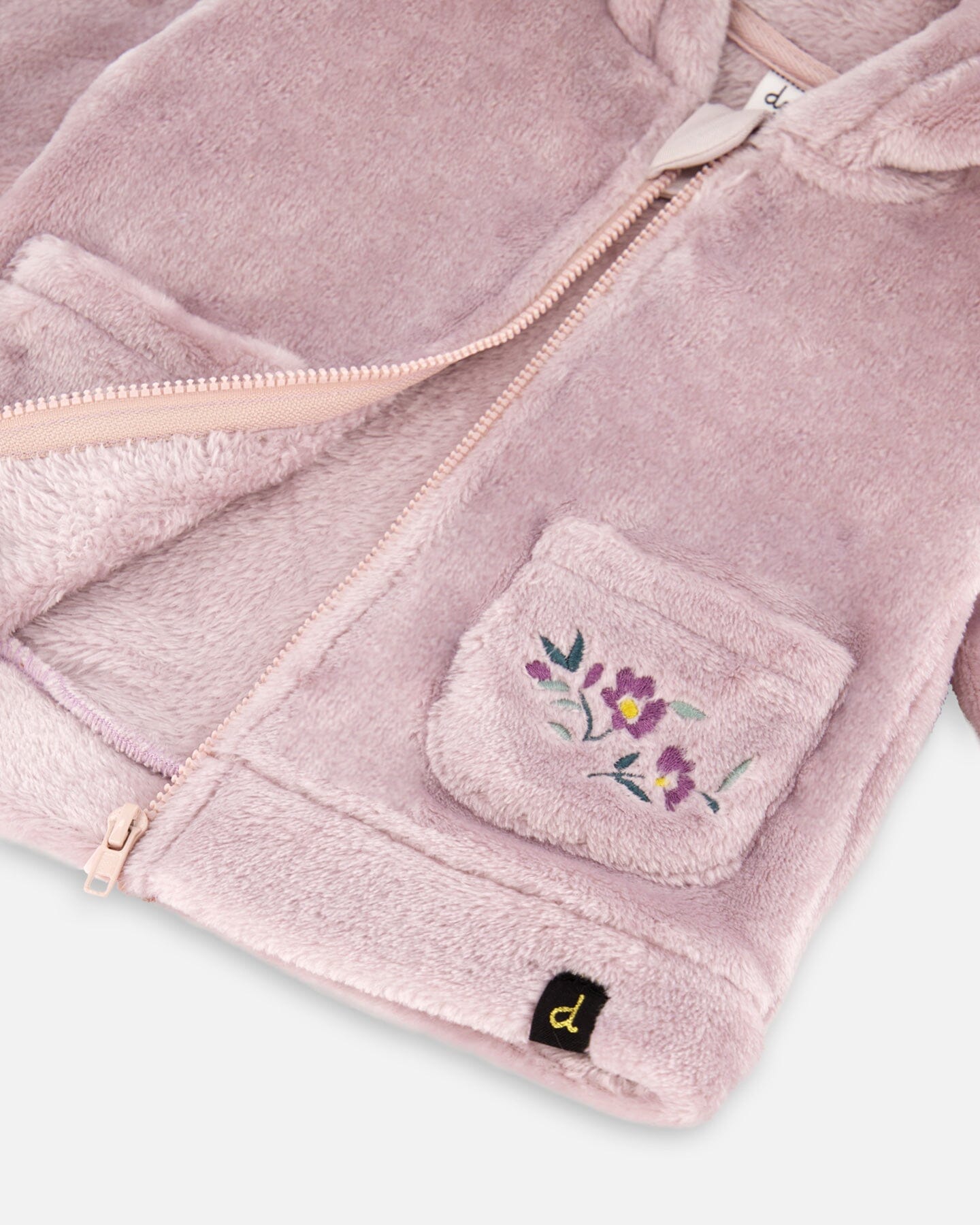 Hooded Zip Plush Jacket Neutral Purple-4