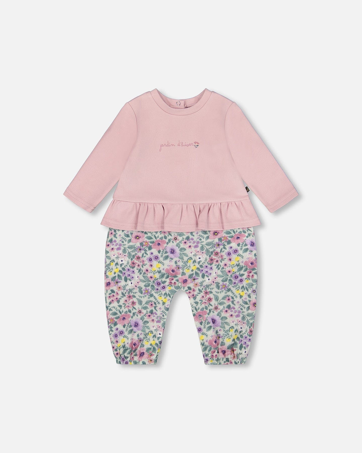 Organic Cotton Bi-Material Romper Neutral Purple-0