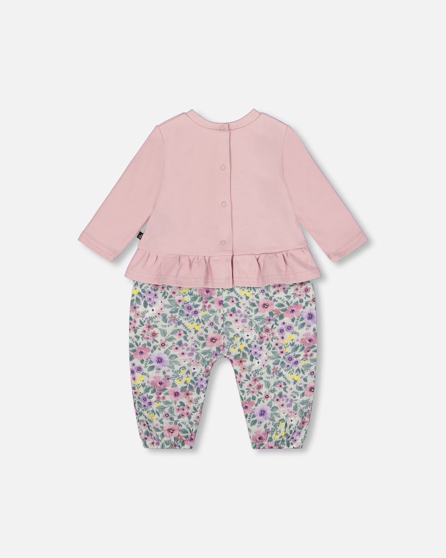 Organic Cotton Bi-Material Romper Neutral Purple-1
