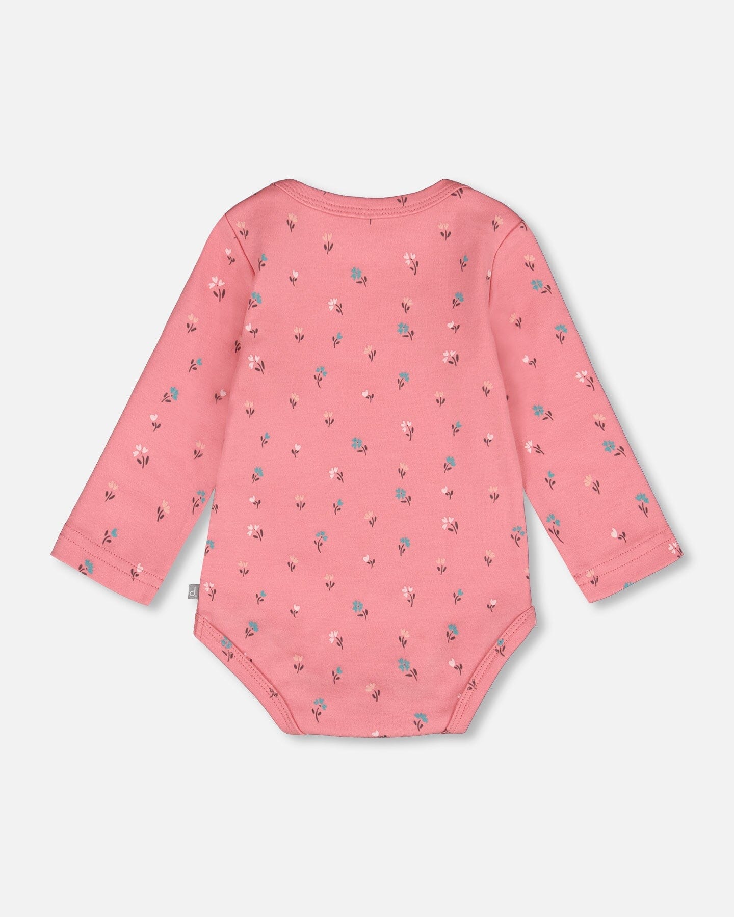 Organic Cotton Long Sleeve Romper Pink Floral-1