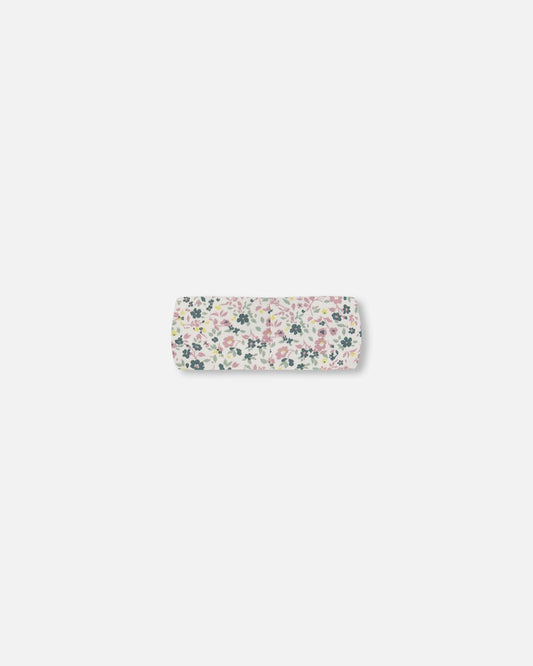 Organic Cotton Headband Off-White Floral-1