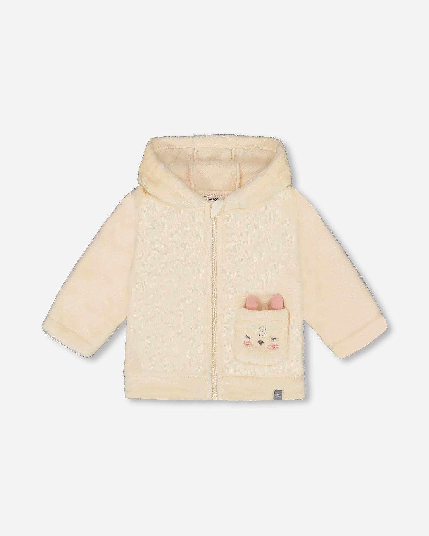 Plush Hooded Jacket Off White-0