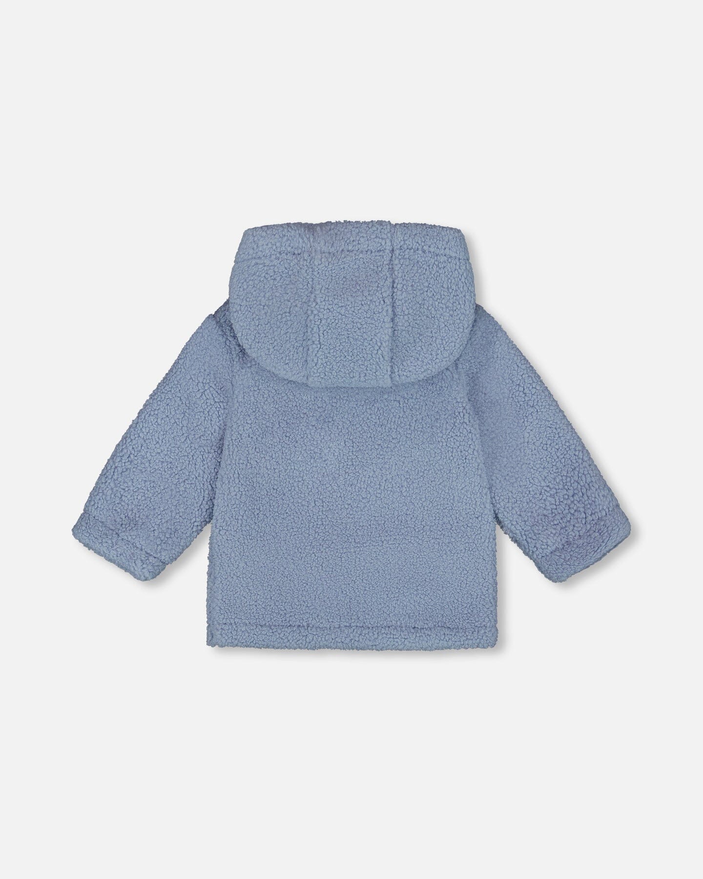 Plush Hooded Jacket Light Blue-2