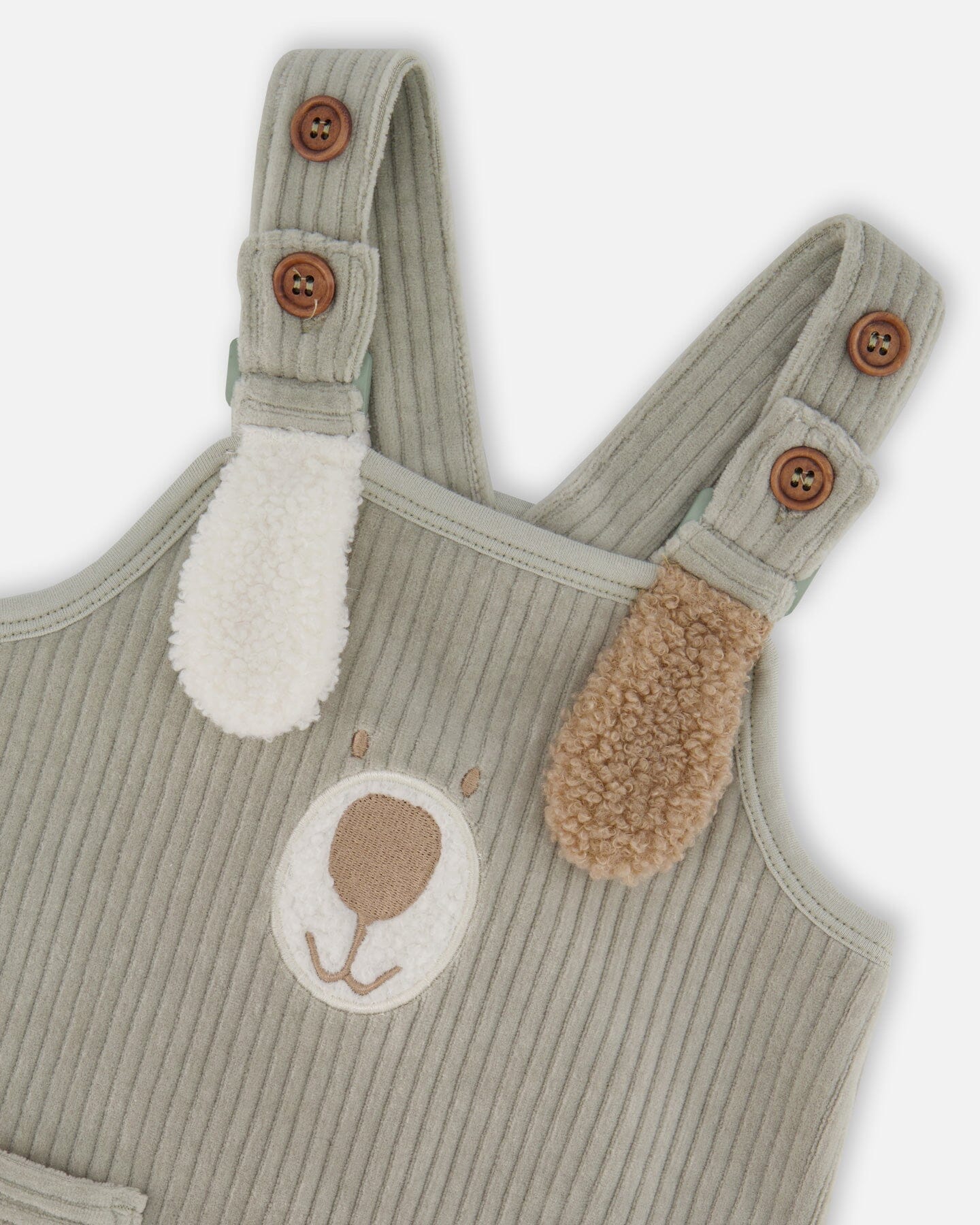 Onesie And Stretchy Corduroy Overalls Set Jade Green-2