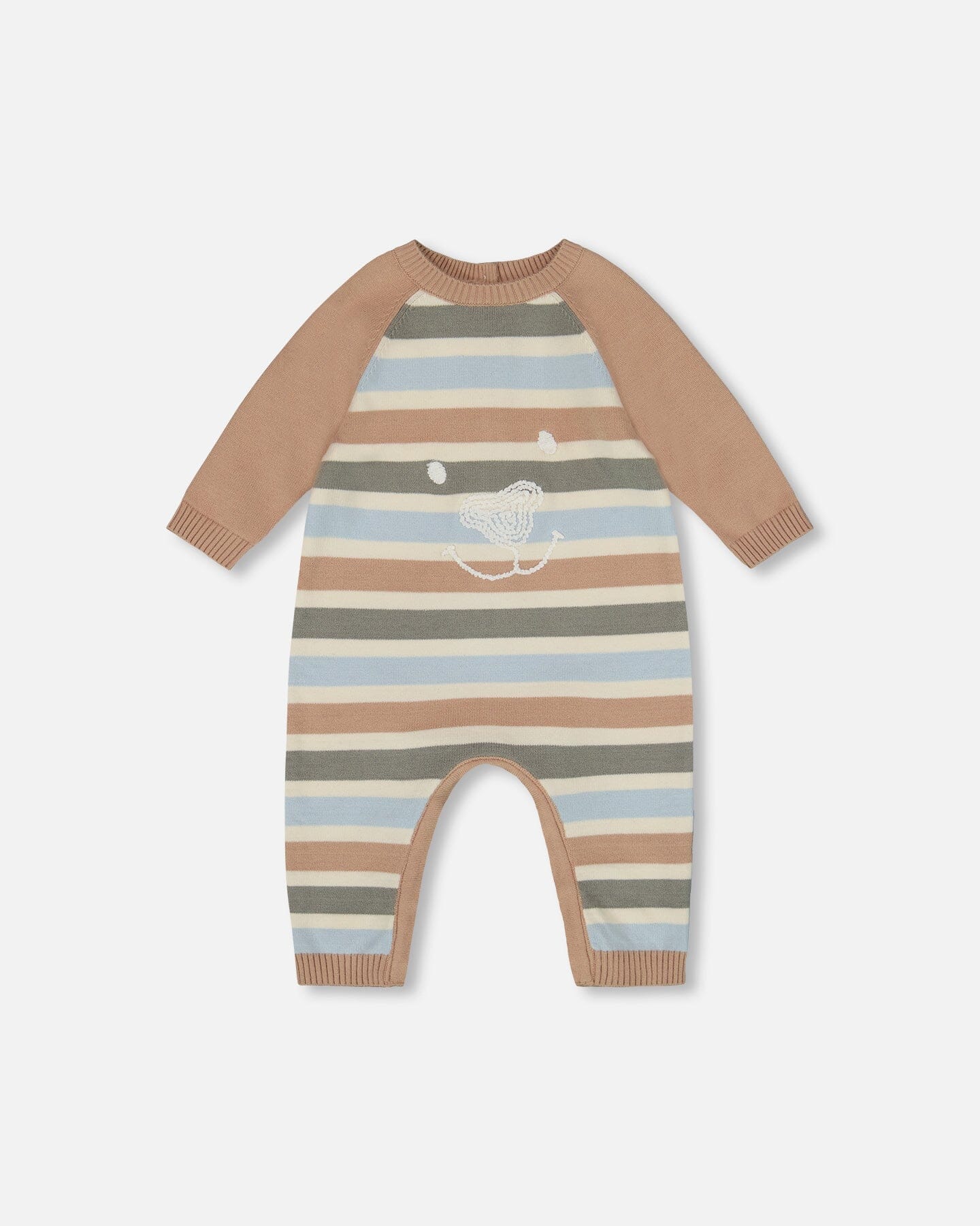 Knitted Romper Blue And Green Stripes-0