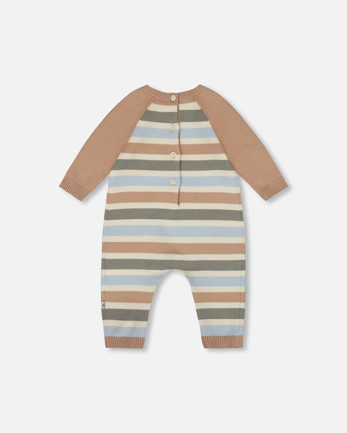 Knitted Romper Blue And Green Stripes-2