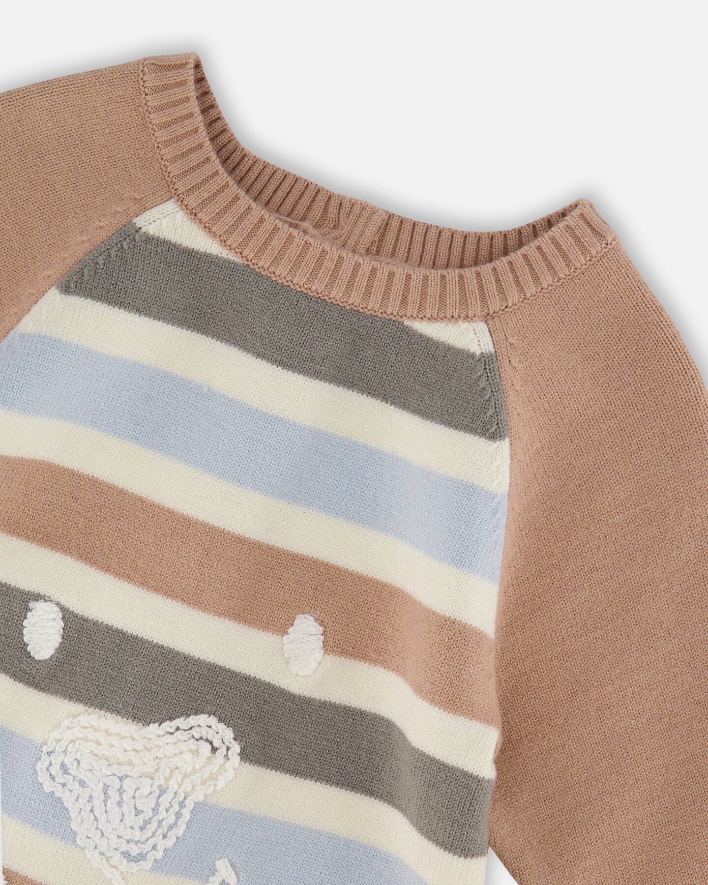 Knitted Romper Blue And Green Stripes-3
