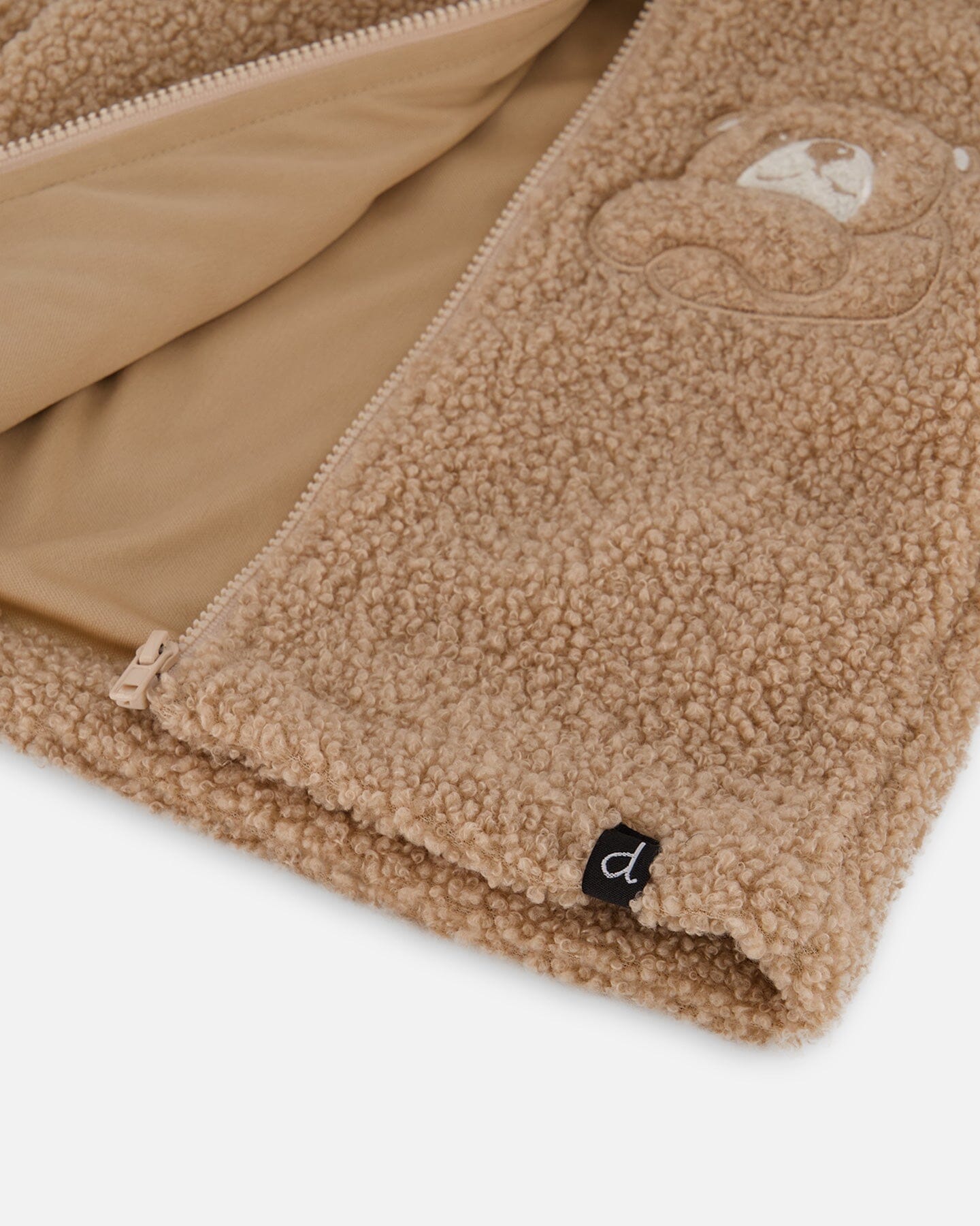 Sherpa Bear Hooded Zip Jacket Brown-4
