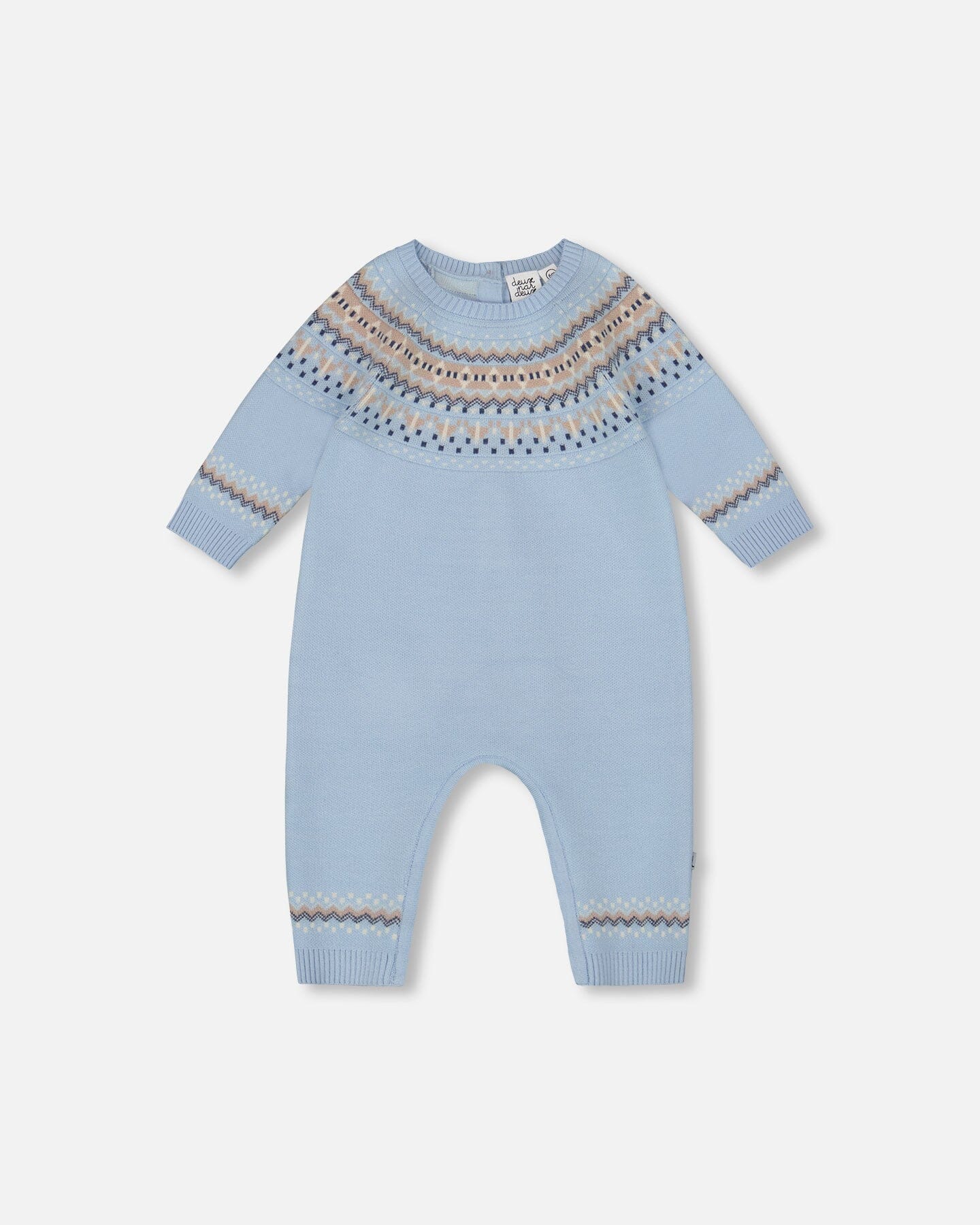 Knitted Jacquard Romper Light Blue-0