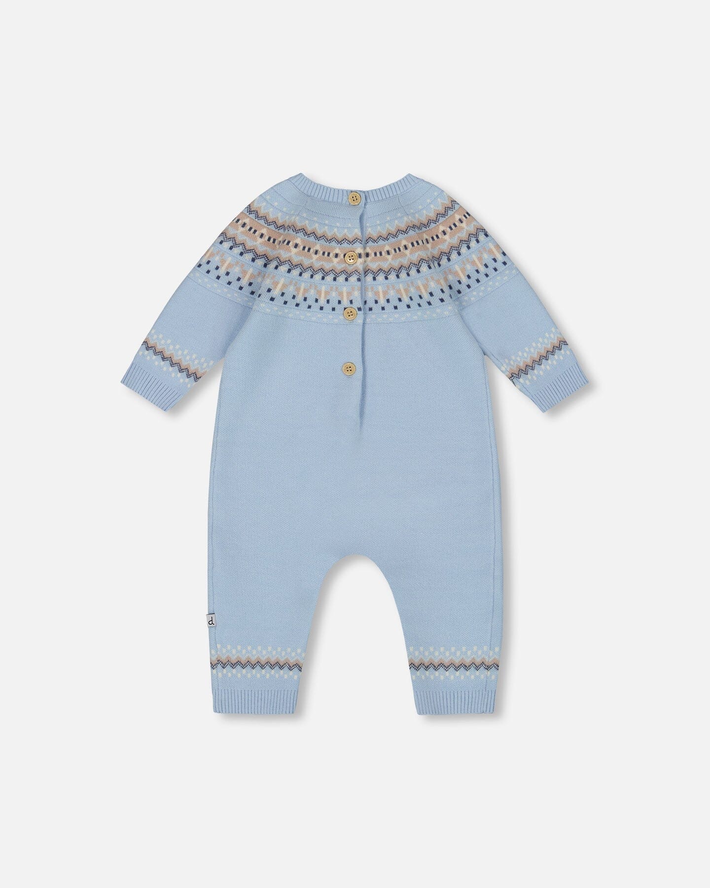 Knitted Jacquard Romper Light Blue-2