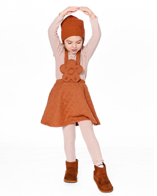 Rib Striped Leggings Beige And Off-White-1