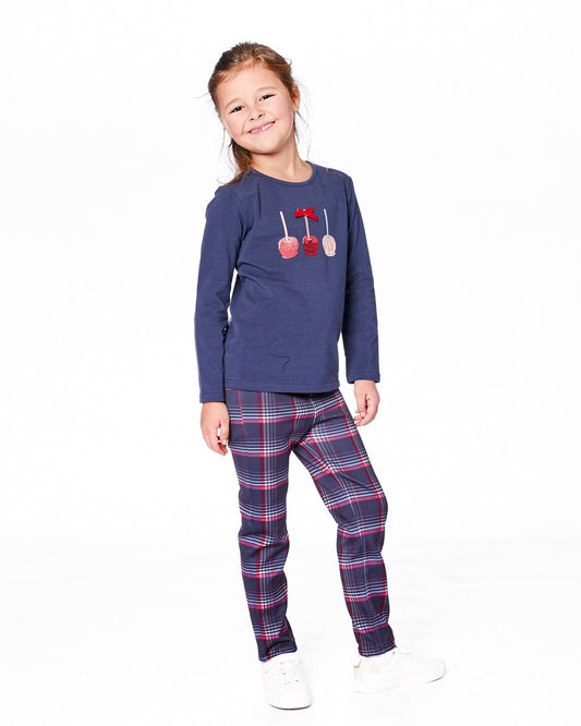 Organic Cotton T-Shirt Navy Blue With Apple Treats-1