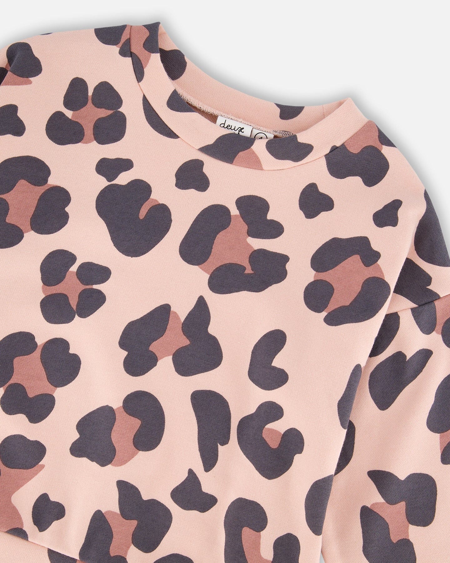 French Terry Sweatshirt Pink Leopard-3