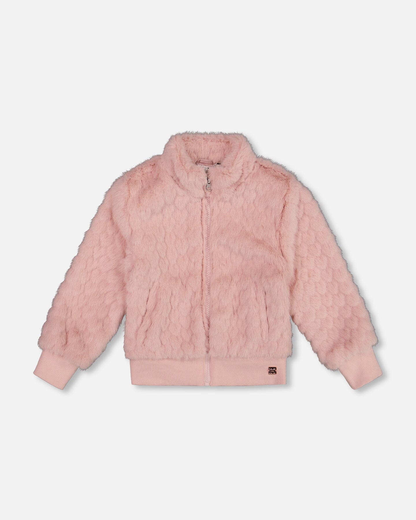 Faux Fur Jacquard Jacket Dusty Pink-0