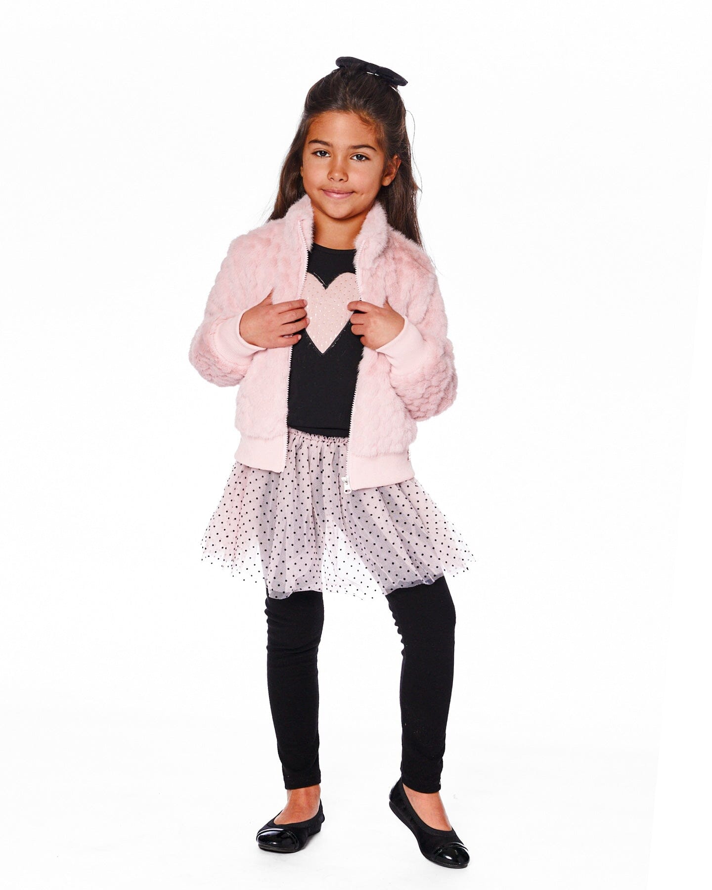Faux Fur Jacquard Jacket Dusty Pink-1