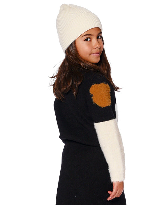 Knitted Sweater Black With Bear Intarsia-1