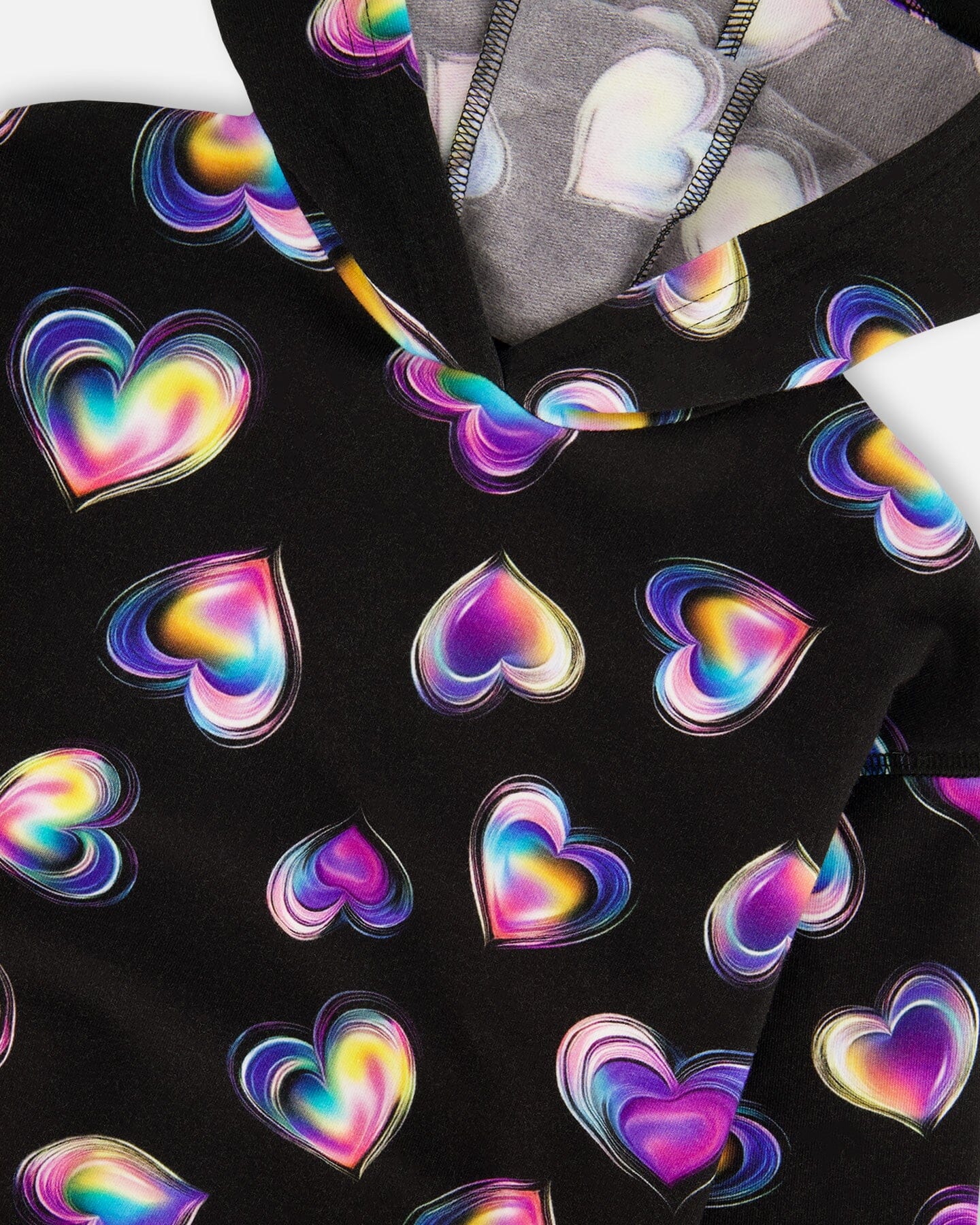 Fleece Hoodie Black And Multicolor-3