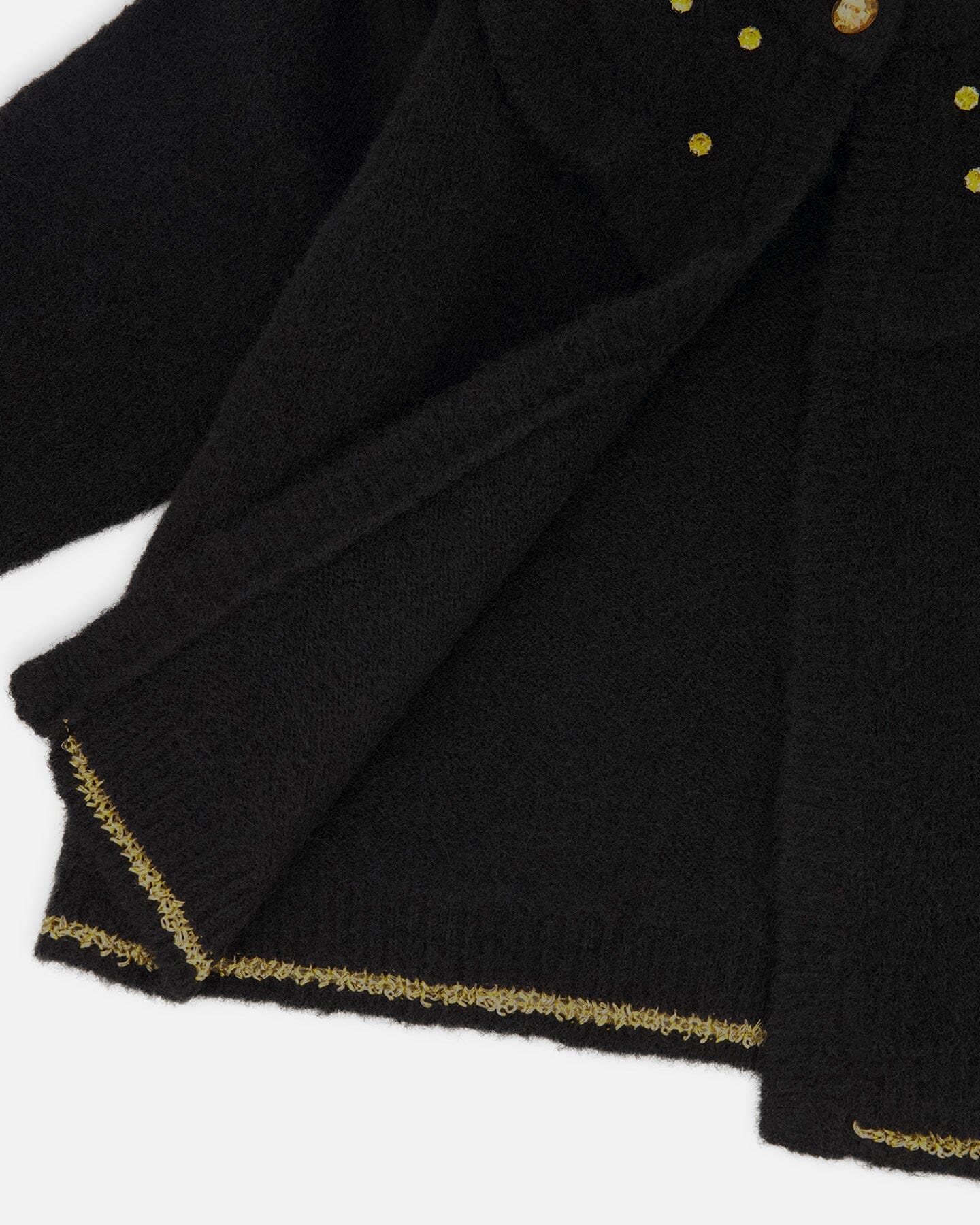 Knitted Cardigan With Rhinestones Black-4