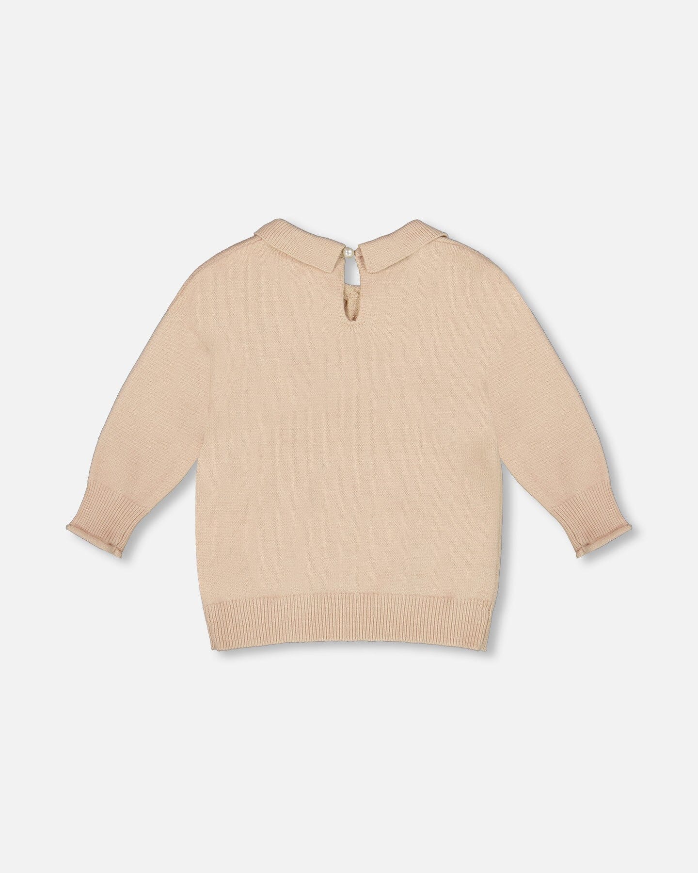 3/4 Sleeve Knitted Sweater Beige-2