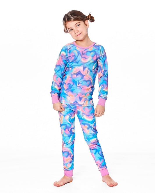 Organic Cotton Two-Piece Pajamas Rainbow Heart Print-1