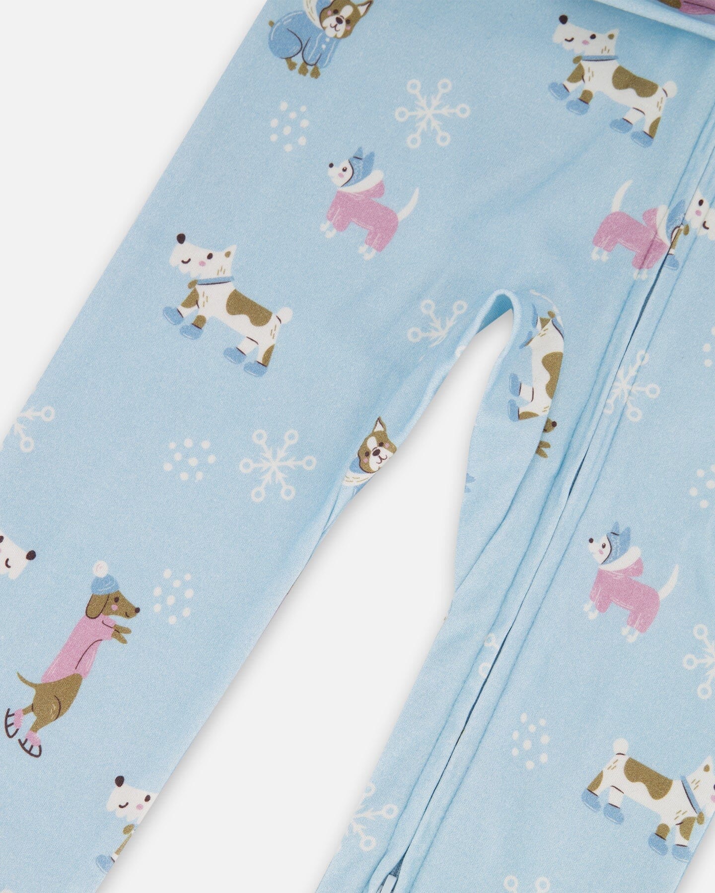 Organic Cotton Interlock One-Piece Pajama Blue Dog Print-3