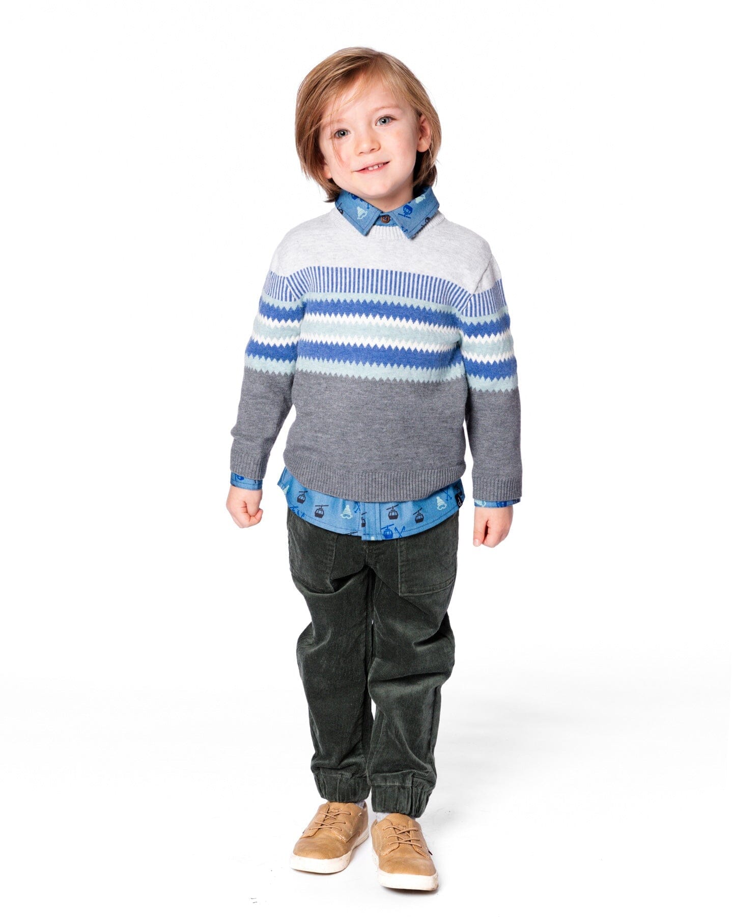 Knitted Jacquard Sweater Dark Gray-1
