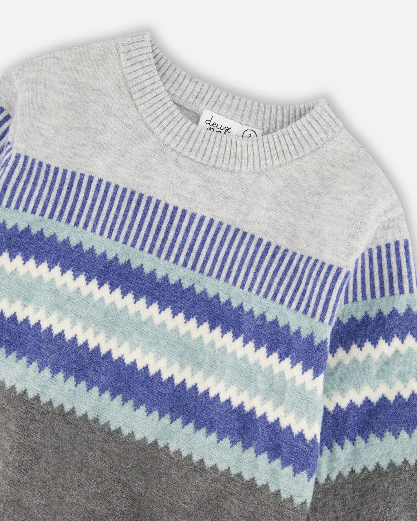 Knitted Jacquard Sweater Dark Gray-3