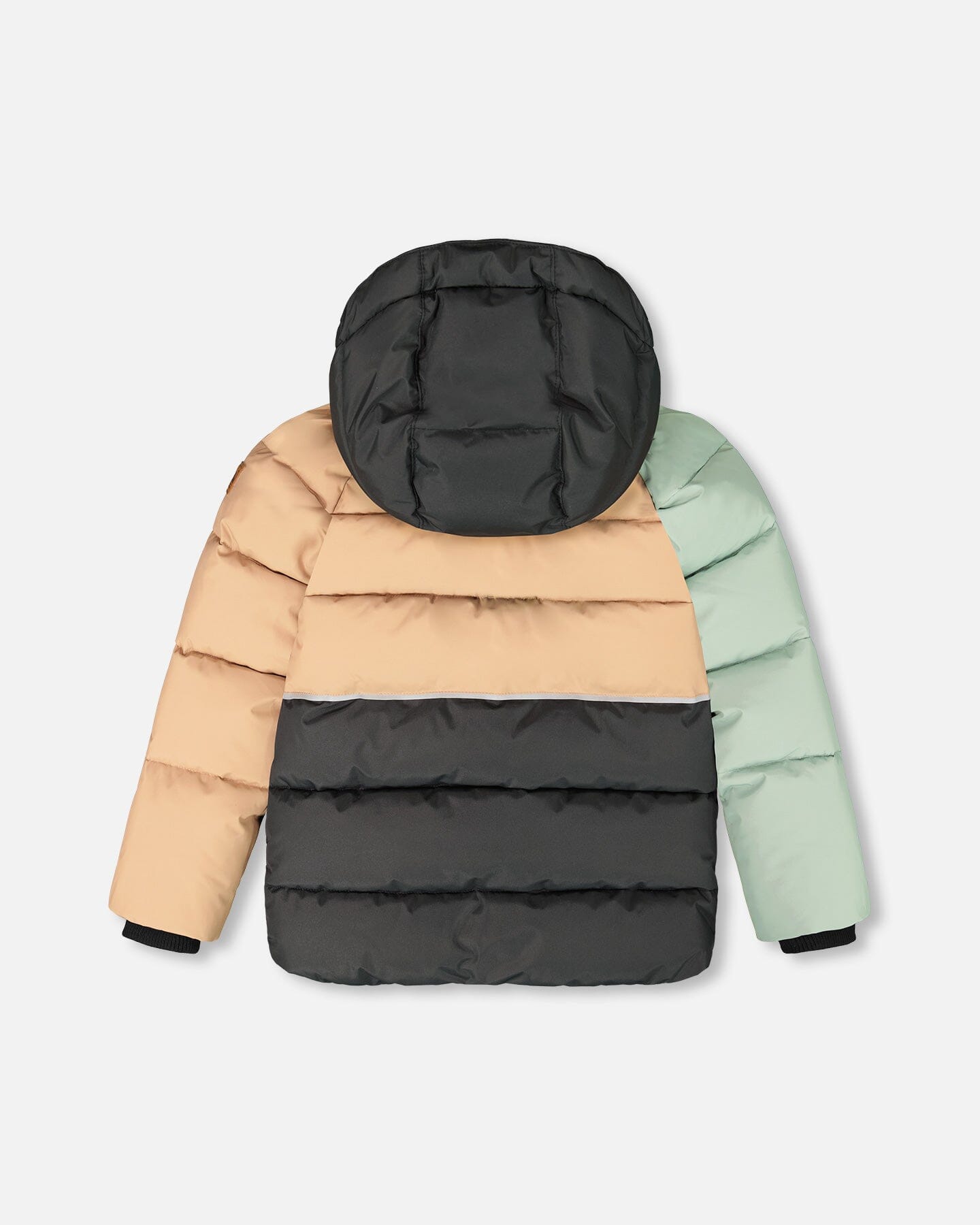 Colorblocked Puffy Coat Black-2