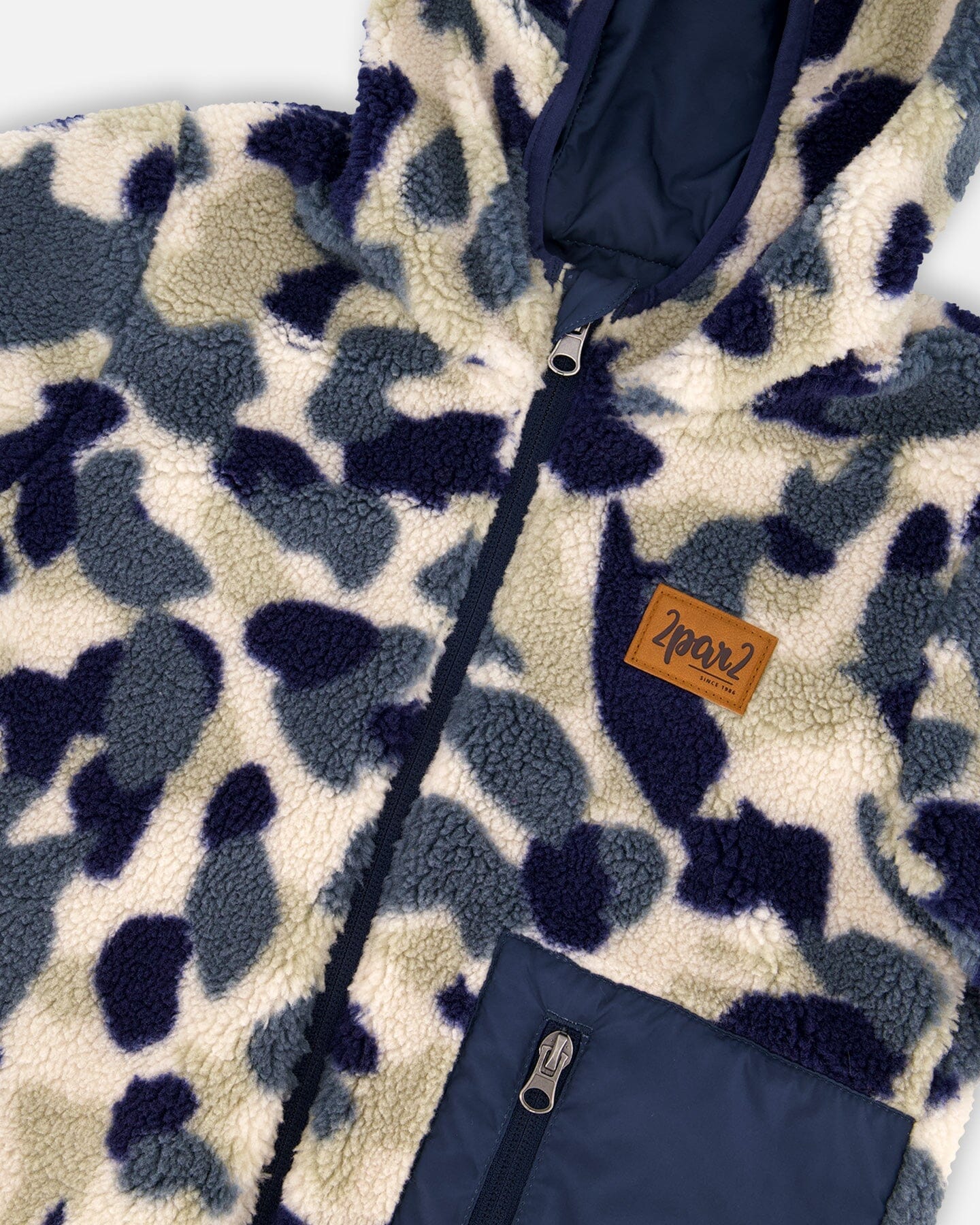 Reversible Mid-Season Jacket Navy Blue-4