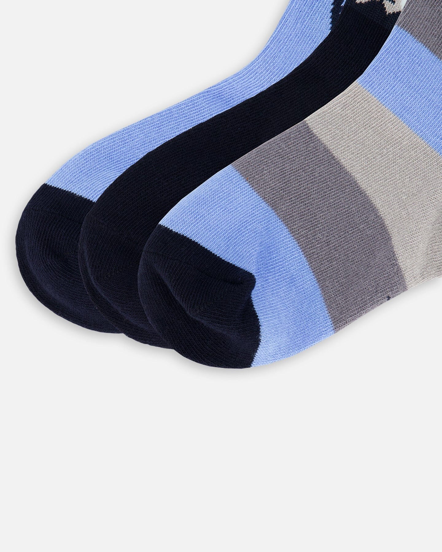 3-Pack Knit Socks Navy Blue-4