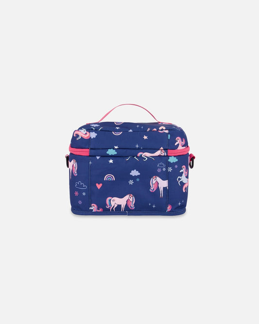 Lunch Box Navy Unicorn Print-1