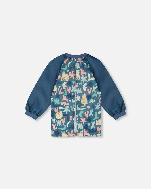School Apron Green Cat Print-1