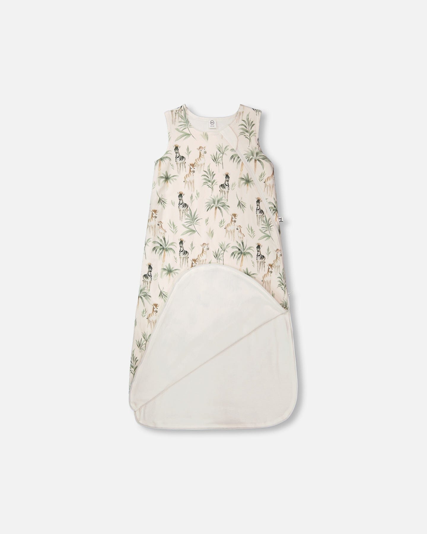 Organic Cotton Jersey Muslin Sleep Sack Beige Zebra Print-2