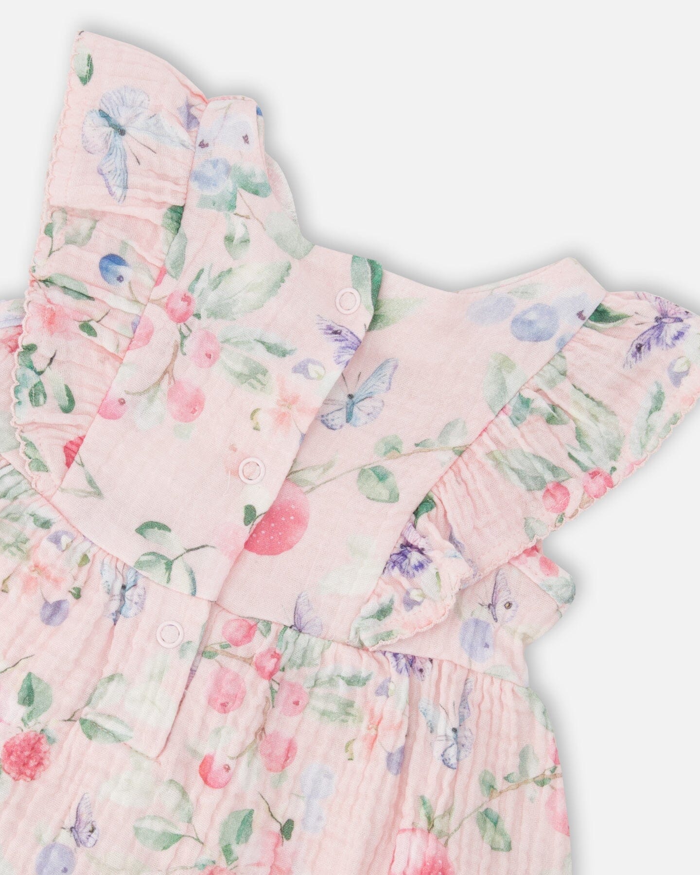 Cotton Muslin Tunic And Rib Jersey Leggings Set Pink Printed Berries And Lilac-4