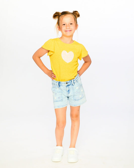Crinkle Jersey Top Yellow-1