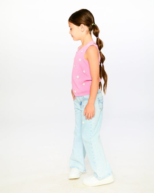 Crinkle Jersey Tank Top Pink-1