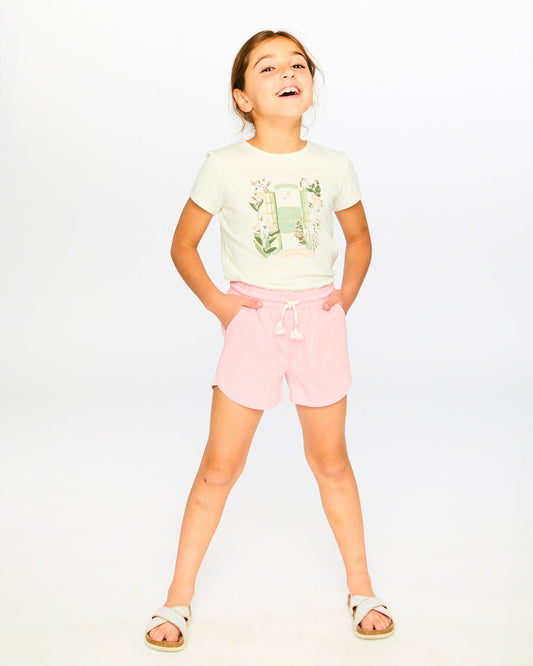 Organic Cotton Jersey Shorts Dusty Pink-1