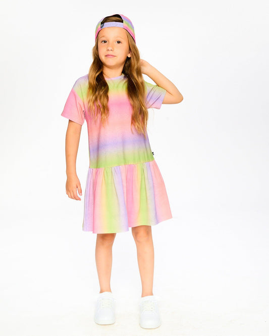 Printed Jersey Dress With Heart Back Cut Out Multicolor-1