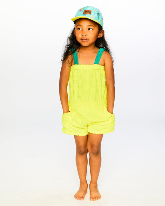 Terry Cloth Sleeveless Jumpsuit Yellow-1