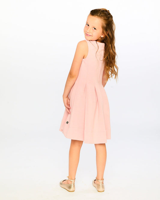 Sleeveless Neoprene Dress Pale Pink-1