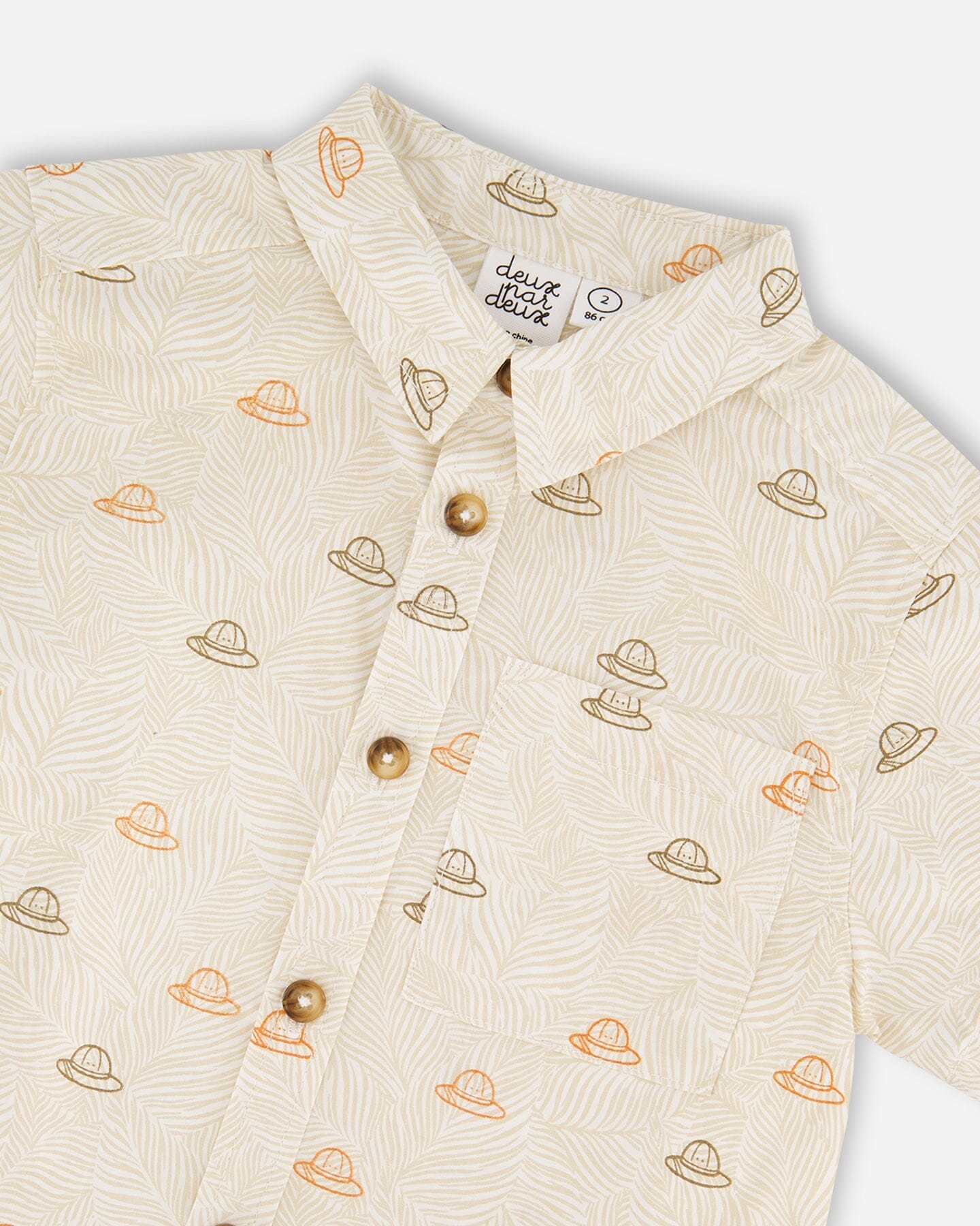 Poplin Shirt Beige Safari Print-4