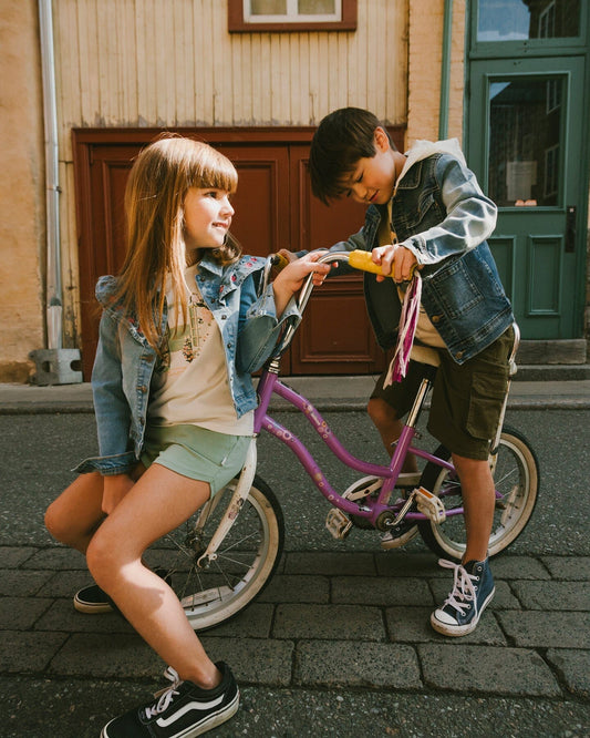 Navy Blue Denim Jacket With Removable French Terry Hood-1