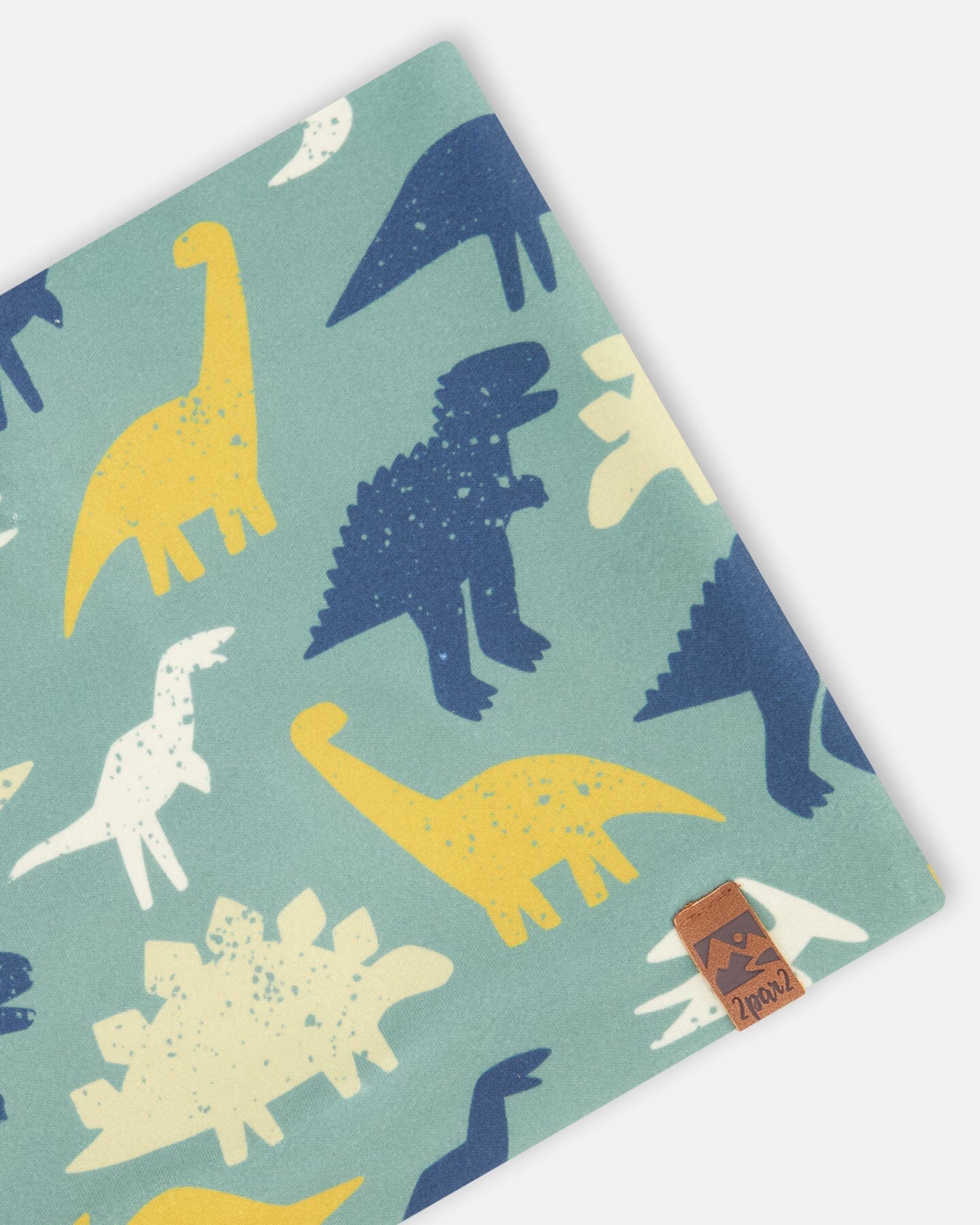 Stretch Jersey Neck Tube Green Dinosaur Print-3