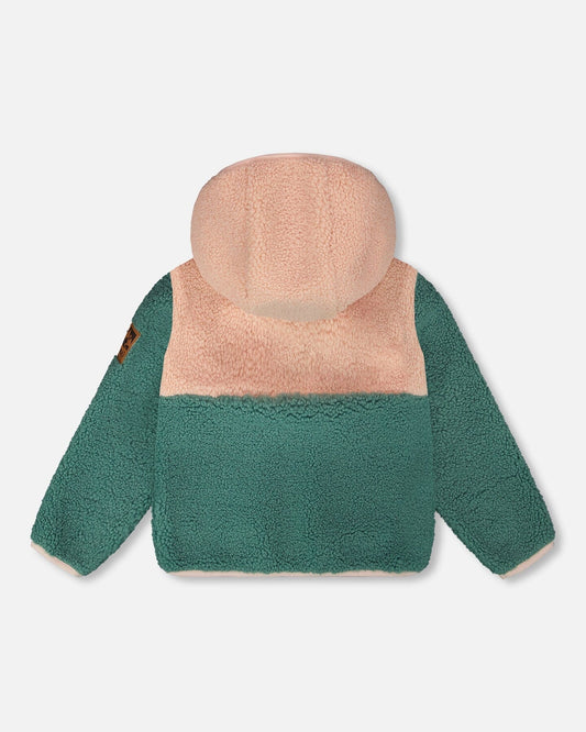 Sherpa Jacket Light Pink Colorblock-1