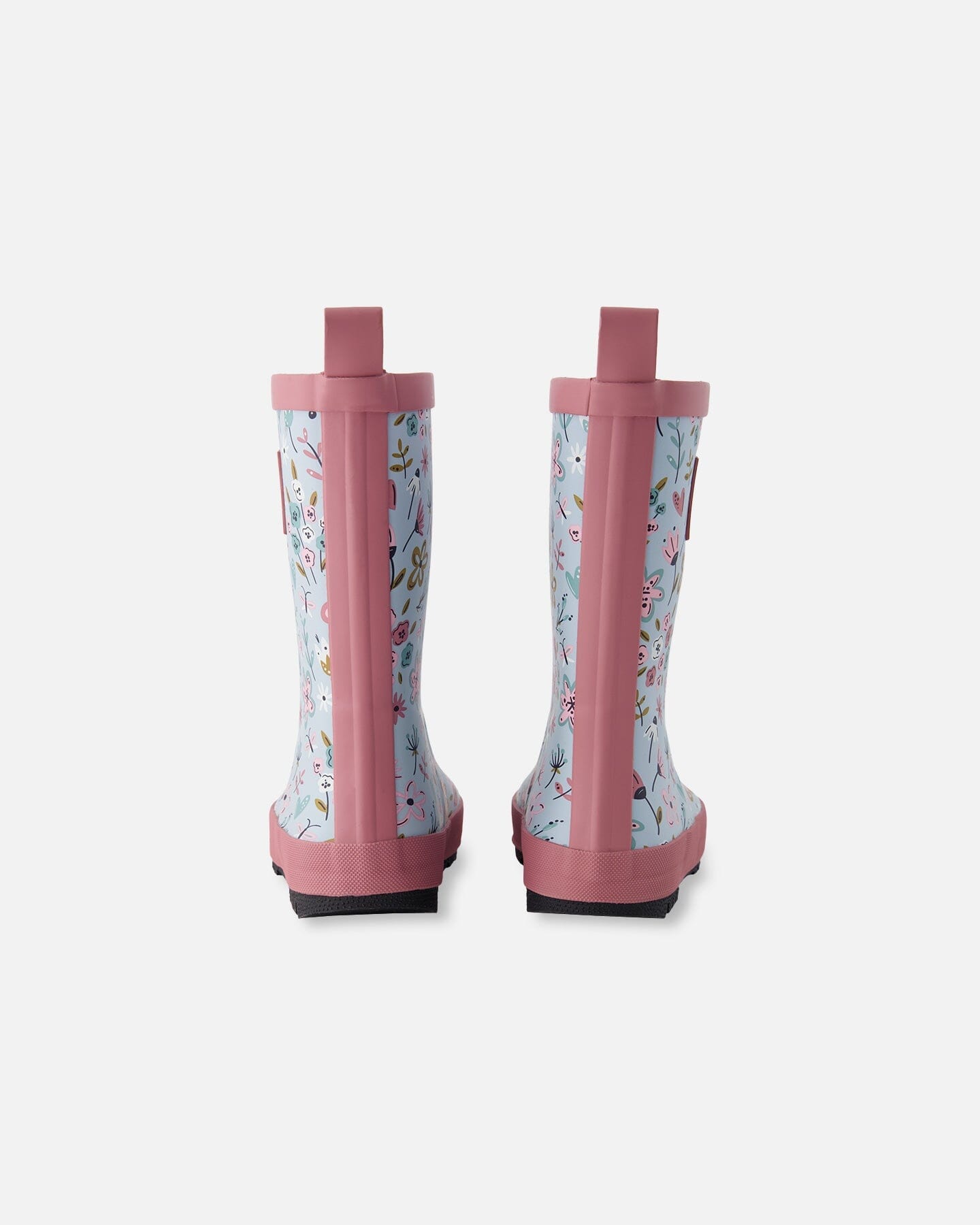 Rain Boots In Natural Rubber Blue Mini Flower Print-3