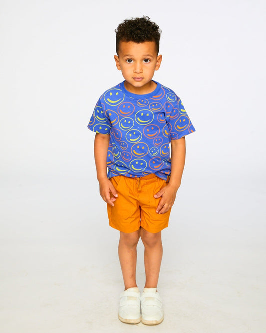 Parachute Shorts With Patch Pockets Burnt Orange-1