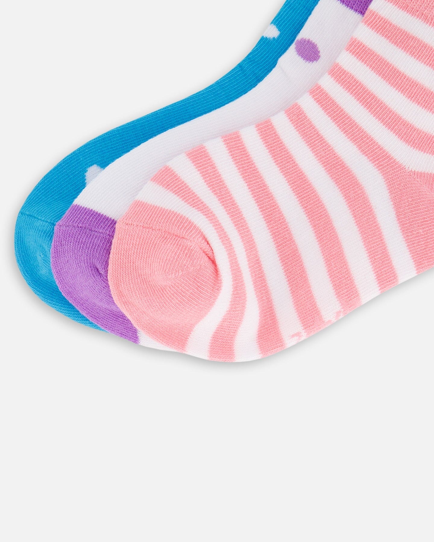 Socks (3 Pairs) Striped Pink-3