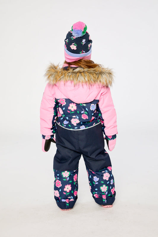 Kids One Piece Discover Snowsuit Blue Floral Print-1