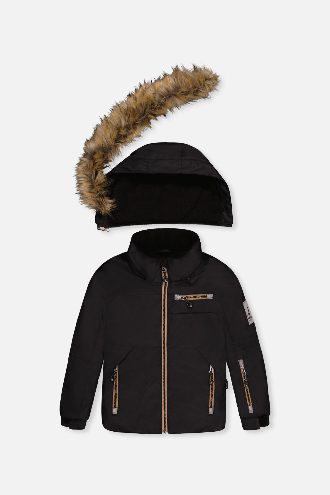 Two Piece Play Snowsuit Black And Beige-4