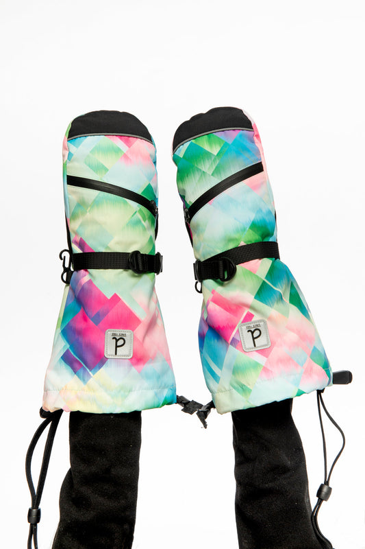 Teknik Winter Mittens Multicolored With Diamond Pattern-1